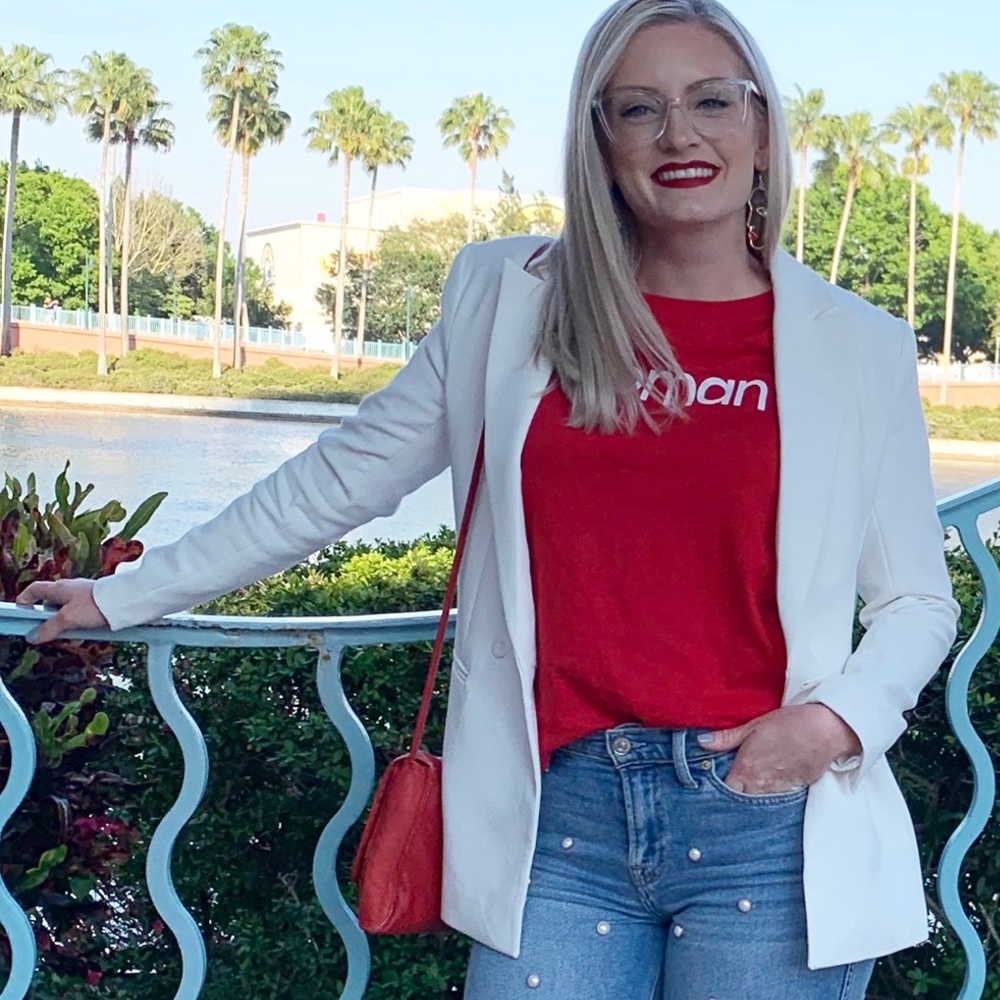 White H&M blazer